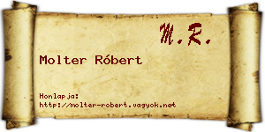 Molter Róbert névjegykártya